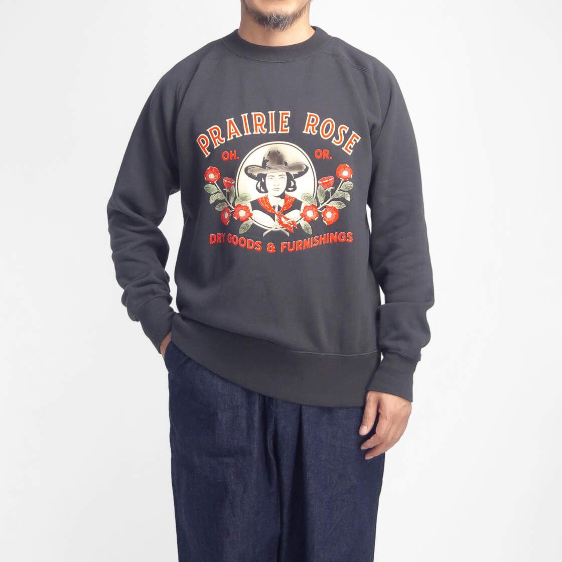 A.G.スポルディング＆ブロス A.G.SPALDING＆BROS PRAIRIE ROSE フロッキー 裏起毛スウェットシャツ 日本製の画像