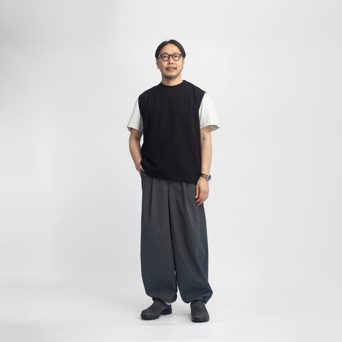 AXESQUIN（アクシーズクイン） クイックドライ ワッフル ノースリーブT