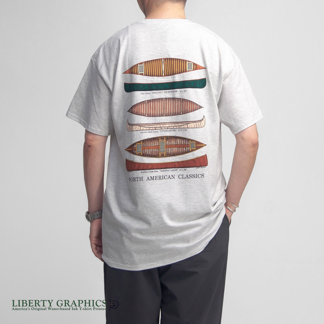 LIBERTY GRAPHICS（リバティグラフィックス） バックプリントTシャツ