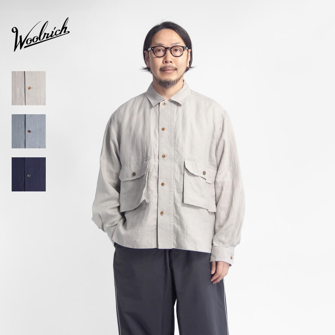 【LORO PIANA】リネン キャンプカラーシャツ チェック柄 Man Shirts | Loro Piana