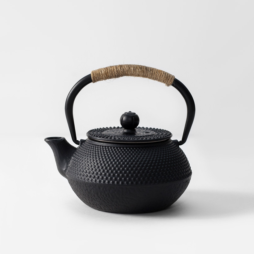 急須 鉄瓶 鉄器 あられ文様 黒 台湾 300ml かわいい おしゃれ : MARC