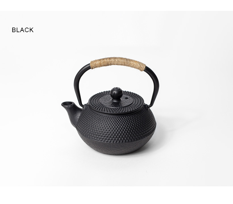 急須 鉄瓶 鉄器 あられ文様 黒 台湾 300ml かわいい おしゃれ : MARC