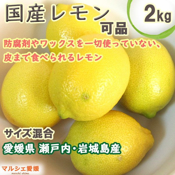 レモン 瀬戸内レモン 2キロ 可品２kg サイズ混合 国産レモン S M L 2Lサイズ 訳あり 皮まで食べられる 一部地域 送料無料 |  | 08