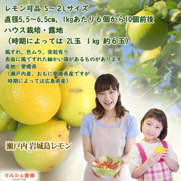 レモン 瀬戸内レモン 2キロ 可品２kg サイズ混合 国産レモン S M L 2Lサイズ 訳あり 皮まで食べられる 一部地域 送料無料 |  | 04