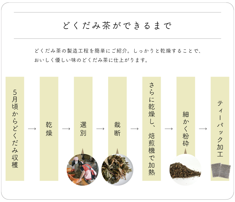 どくだみ茶工程表