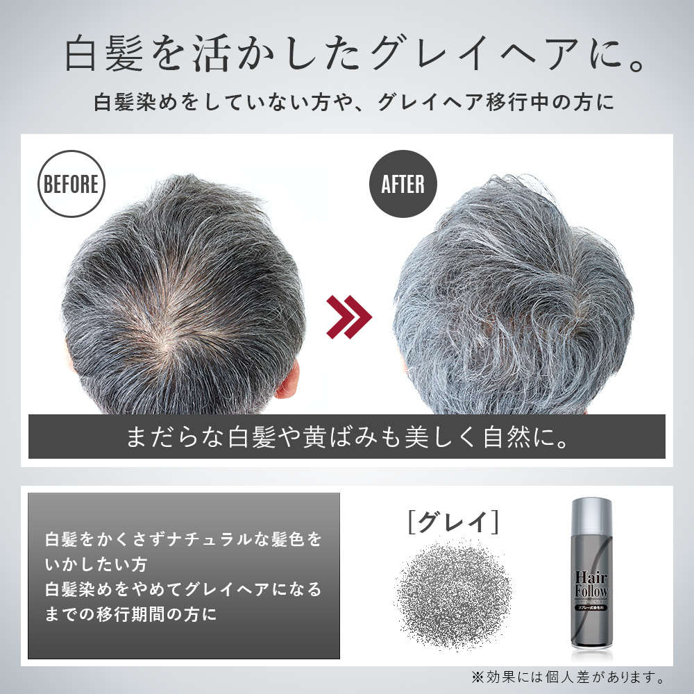 増毛スプレー ヘアフォロー ヘアスプレー 白髪かくし 薄毛カバー