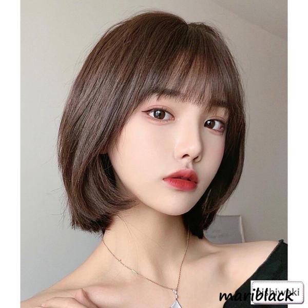 格安 ボブウィッグ 自然な人毛100%フルウィッグ かつら 人毛 自然 用