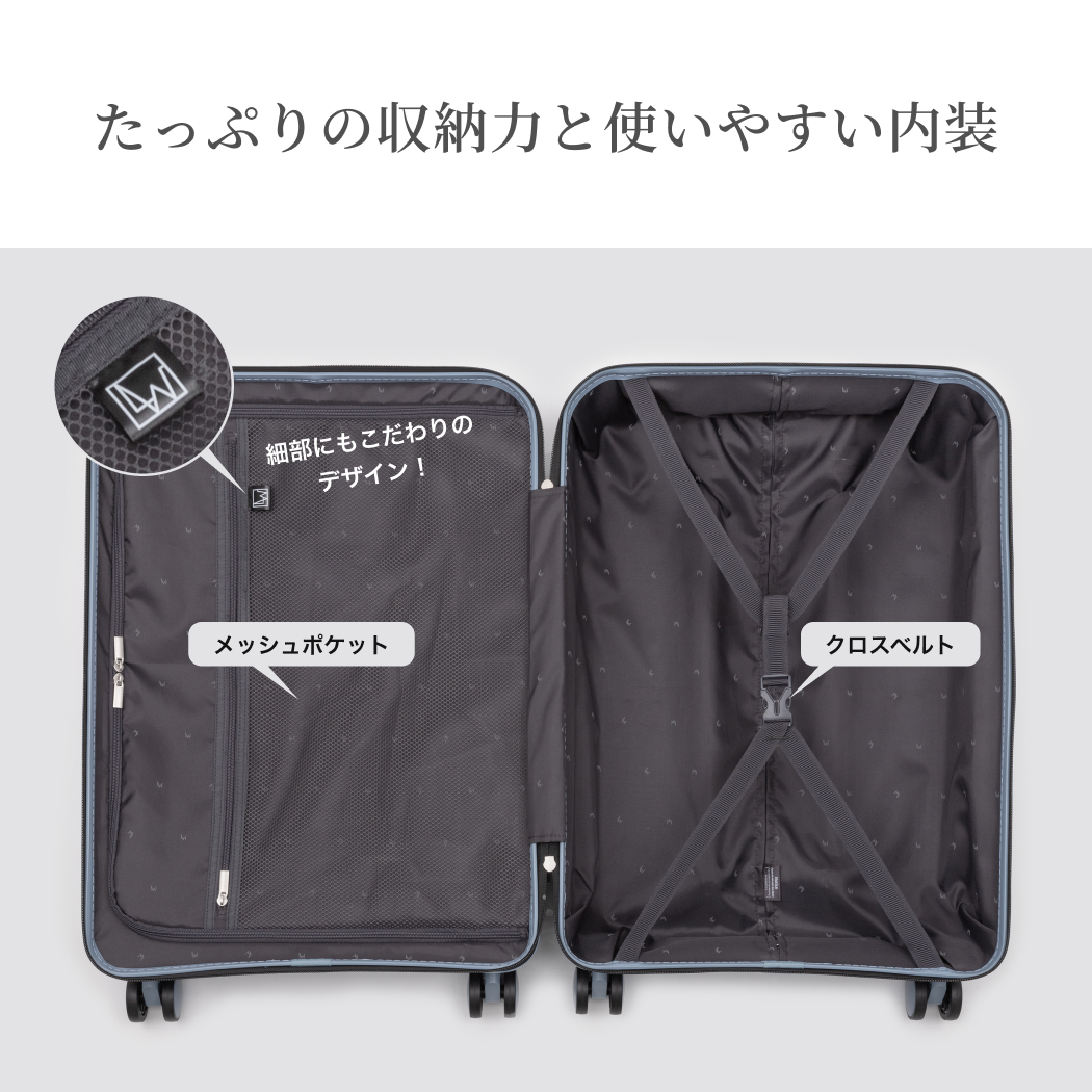 LW 59cm (5303-59) スーツケース キャリーケース　ファスナータイプ 超軽量　ポリプロピレン エコ ダイヤルロック Mサイズ 5〜7泊 送料無料｜marienamaki｜14