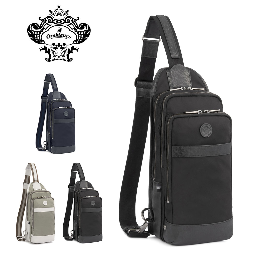 【無料ラッピング】オロビアンコ orobianco ボディバッグ メンズ レザー 牛革 リサイクルナイロン 正規品 orobianco-92959 SOLO PER TE ソロペルテ 送料無料
