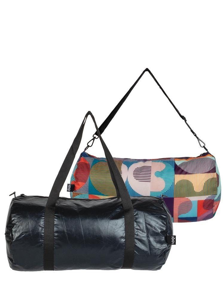  LOQI Metallic Weekender Reversible Bag, Matt Silver, One Size