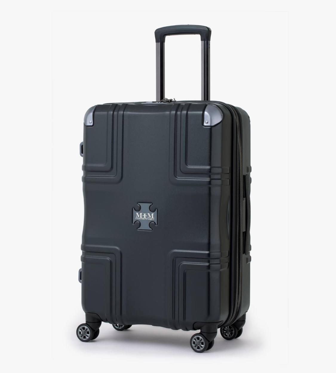 クロスプレート付き スーツケース Sサイズ Wファスナー （MEM モダニズム）M1001-Z58 容量拡張機能 キャリーケース キャリーバッグ ダブルキャスター｜marienamaki｜02