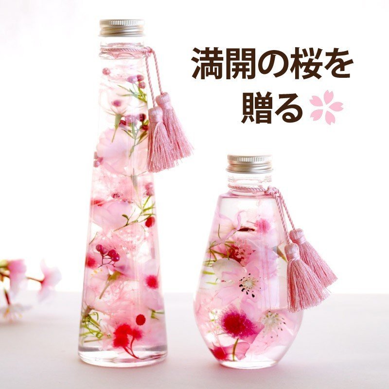花 ハーバリウム 桜 女性 サクラノカタチ プレゼント ギフト 白寿 百寿 