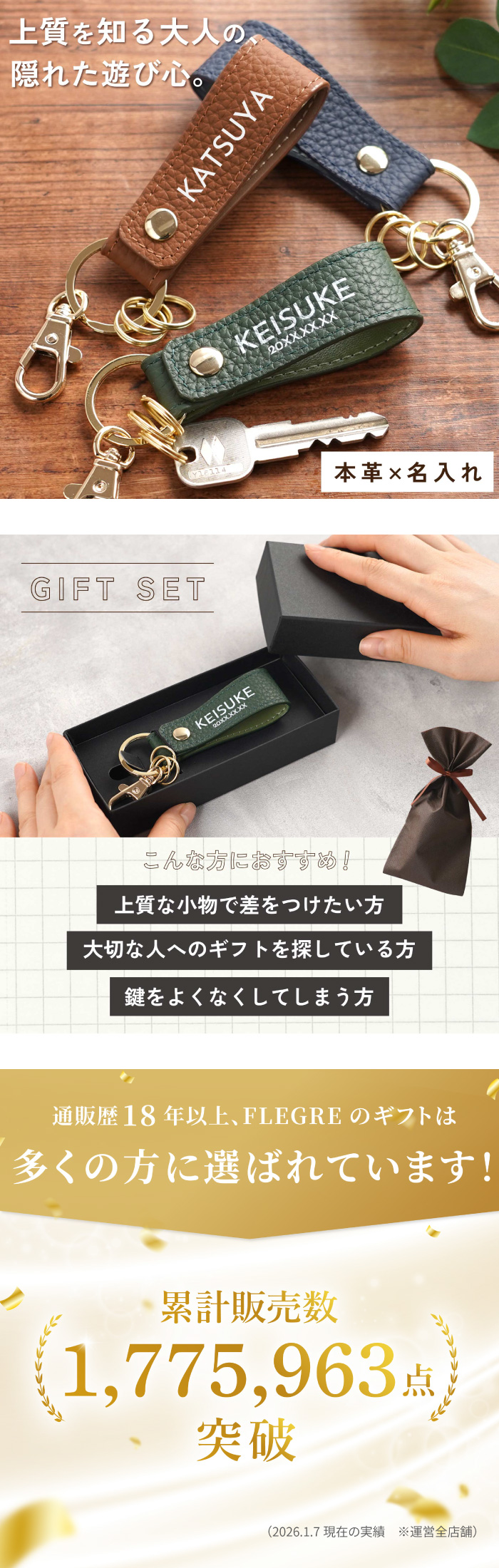 ベルトループ 名入れ 誕生日 プレゼント 名前入り 本革 バイカラー