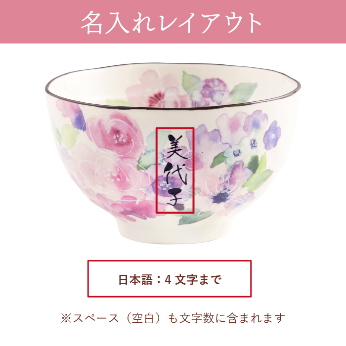米寿のお祝い お茶碗 名入れ プレゼント 名前入り ギフト 美濃焼 花