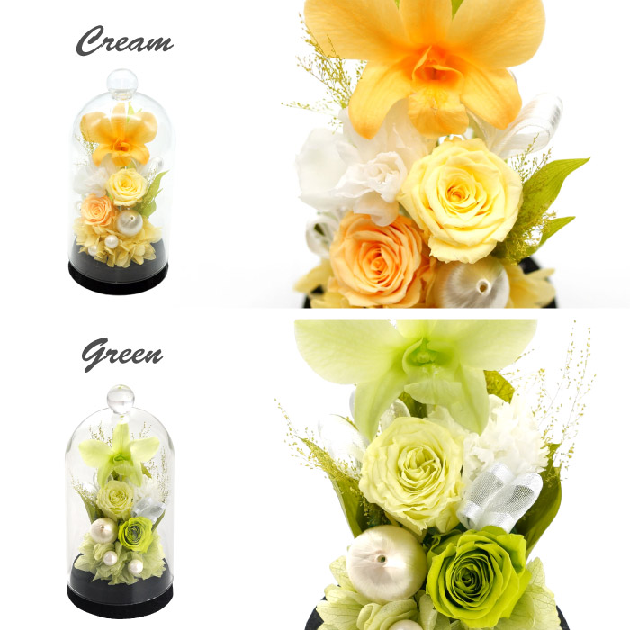 プリザーブドフラワー 仏花 お供え花ドーム お悔やみ 電報 弔電 ガラス