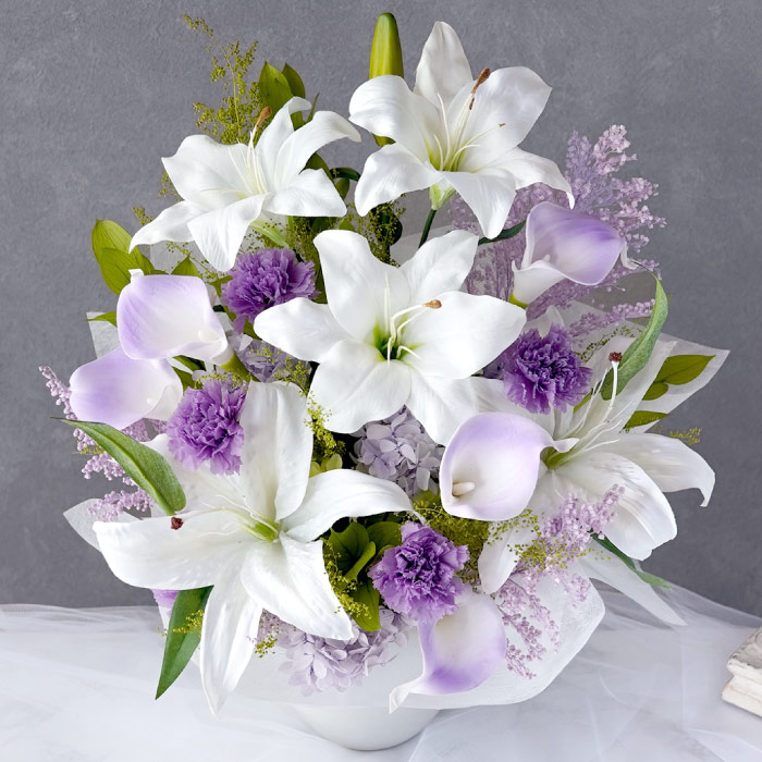 プリザーブドフラワー 花 枯れない お供え アレンジ Lily 造花 仏花