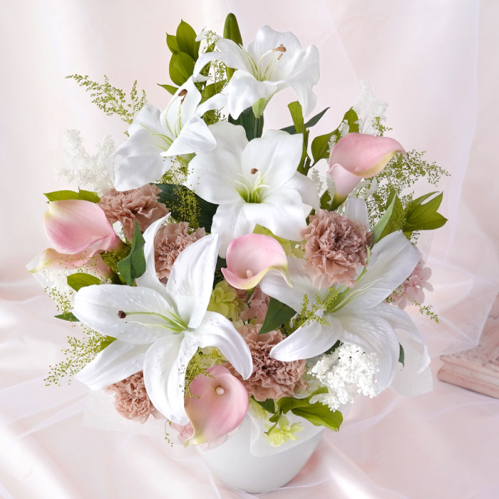 プリザーブドフラワー 花 枯れない お供え アレンジ Lily 造花