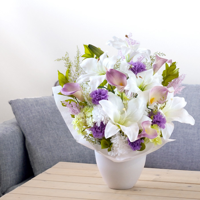 プリザーブドフラワー 花 枯れない お供え アレンジ Lily 造花 仏花