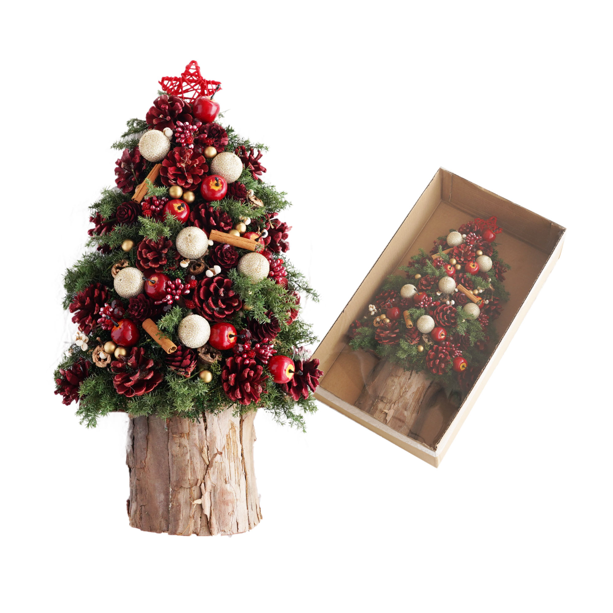クリスマスツリー ハーフツリー ヒムロ杉のクリスマスリースツリー 卓上 壁掛け おしゃれ プレゼント...