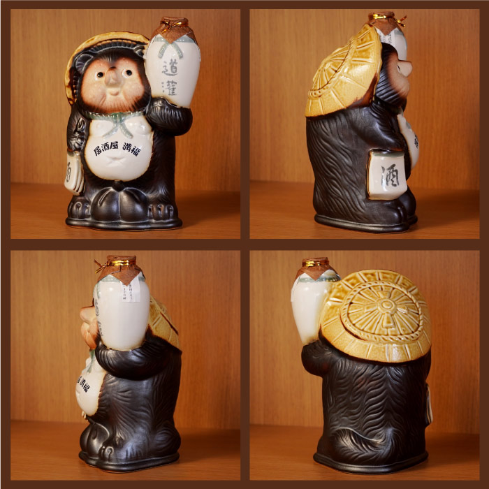 もんたん壹 泉 作 絹本彩色画 タイトル【 狸 の 酒 買い 】 収納箱 もんたん壹 泉 作 絹本彩色画 タイトル【 狸 の 酒 買い 】 収納箱 周年