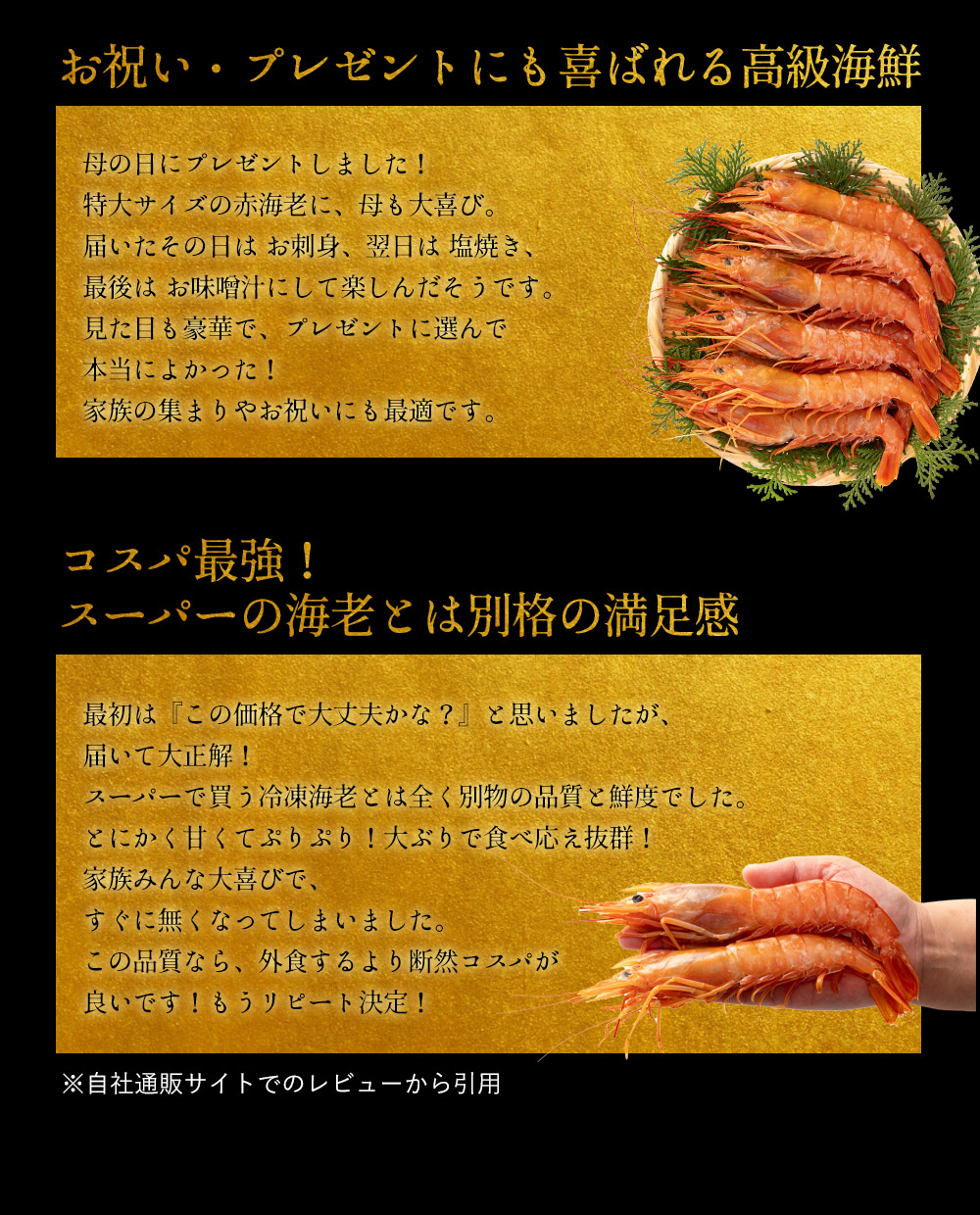 お刺身・エビフライ・塩焼きにも最適な特大アルゼンチン赤エビ