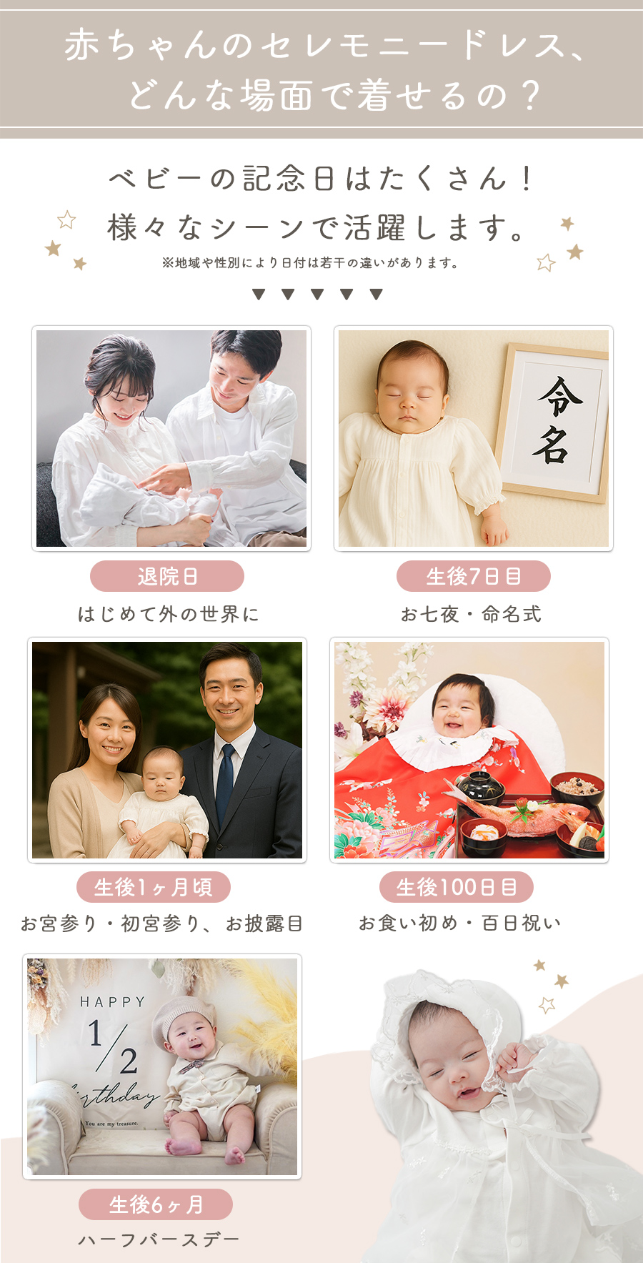 ベビー セレモニードレス 男の子 女の子 冬 秋 新生児 退院 お宮参り 退院着 お食い初め 2wayドレス ロンパース 関連画像3