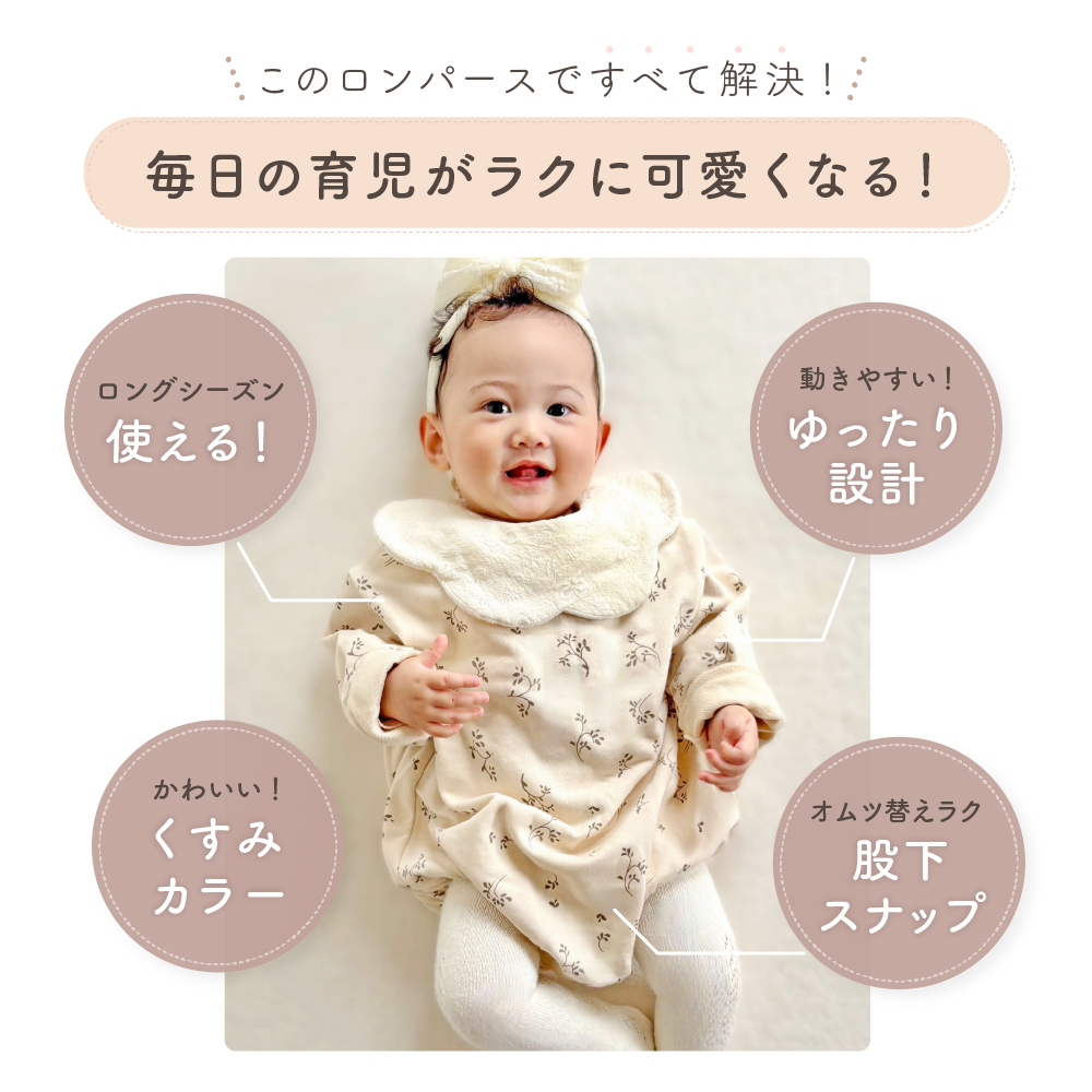 ロンパース 長袖 冬 男の子 女の子 ベビー服 新生児 服 ベビー