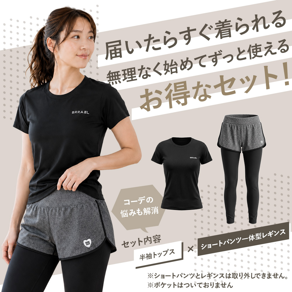 スポーツウェア レディース 上下セット 半袖 吸汗速乾 ランニング ヨガ トレーニングウェア S M L XL 関連画像4
