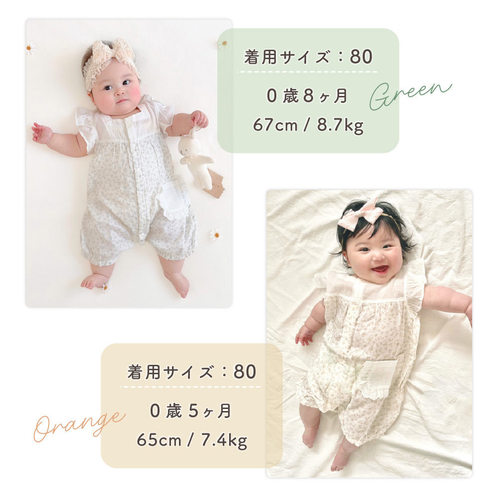 ロンパース 半袖 夏 女の子 ベビー 新生児 赤ちゃん ベビー服 襟 綿100