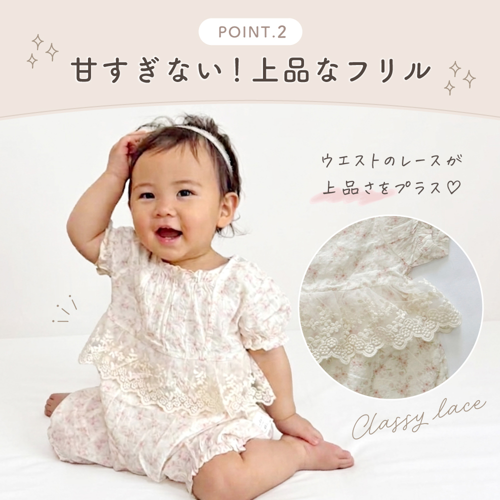 ロンパース 半袖 夏 女の子 ベビー服 ベビー 新生児 赤ちゃん 春 綿