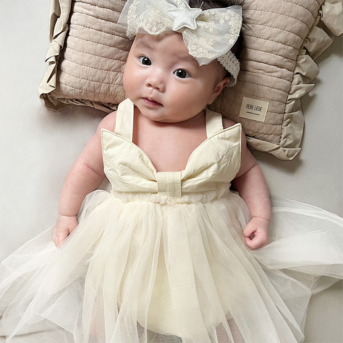 セレモニードレス ベビー 女の子 ワンピース チュール りぼん