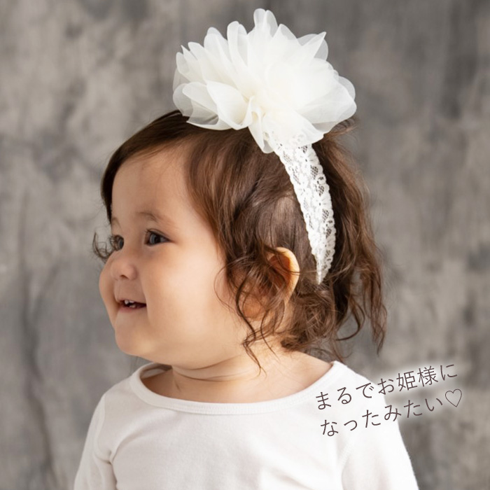 BABY レースカチューシャ　赤 BABY レースカチューシャ赤