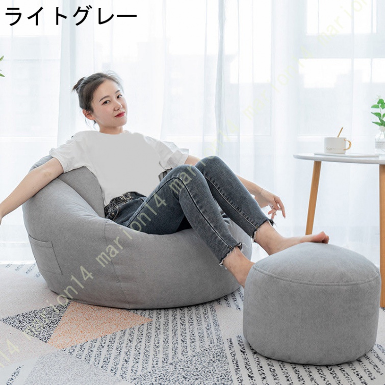 12/18までお値下げ 美品 人をダメにするソファ ビーズクッション カーキ 国産ビーズクッション 三角型 スタンダード フロアクッション