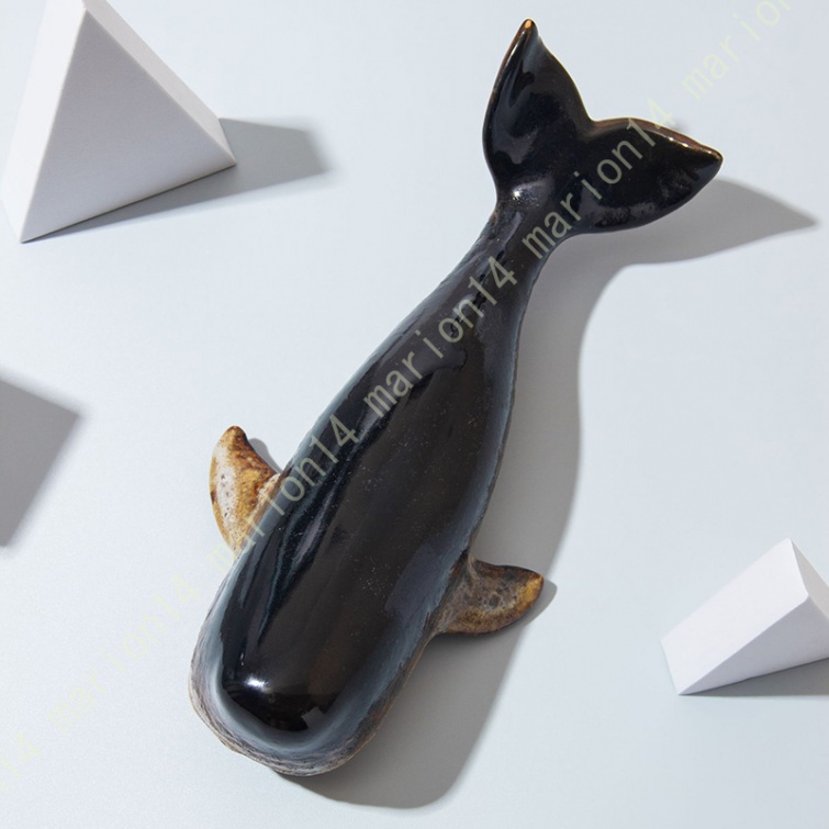 クジラ置物 かわいい 鯨 クジラ インテリア雑貨 鯨陶器 工芸品