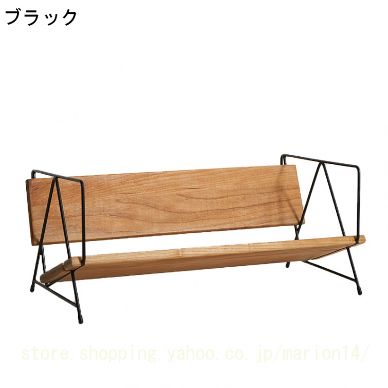ベンチ ウッド ステンレス ブックスタンド 机上 本棚 木製 天然