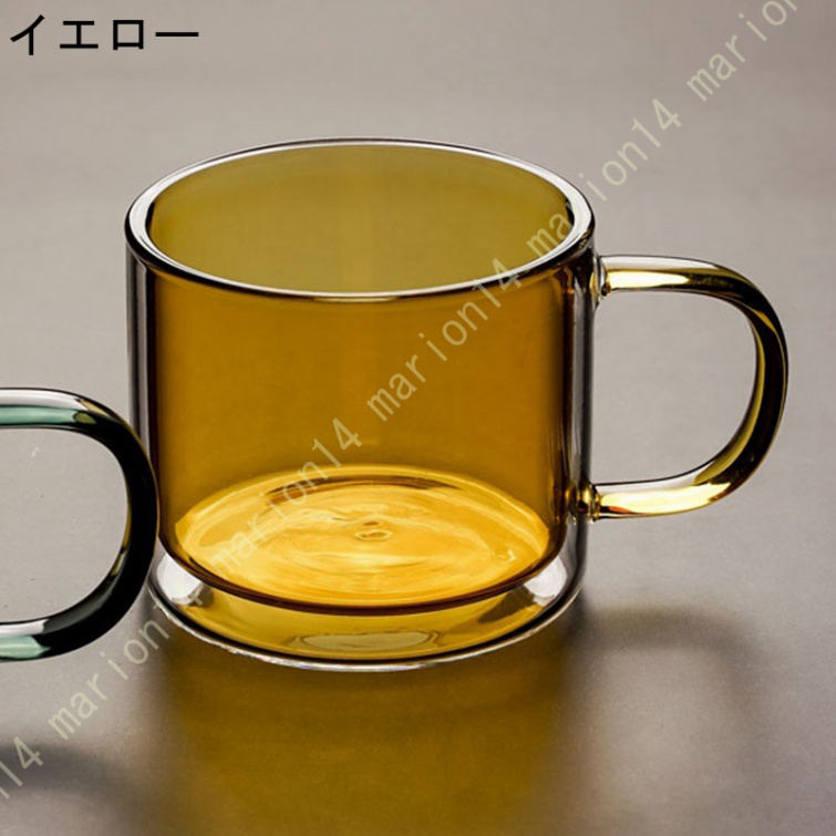 マグカップ ガラス コーヒーカップ 二重ガラスカップ ステンドグラス 耐熱 2層手吹き製作 マグ グラス かわいい 可愛い レトロ カラーグラス コップ カップ |  | 03