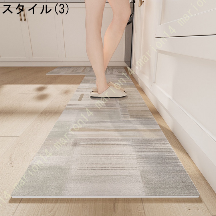 キッチンマット 120cm/160cm/180cm 床保護マット キッチンマット 拭ける 台所マット 滑らない カーペット 北欧 ロングキッチンマット 撥水 pvcマット 拭ける｜marion14｜04