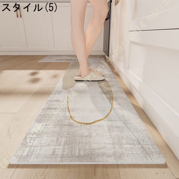 キッチンマット 120cm/160cm/180cm 床保護マット キッチンマット 拭ける 台所マット 滑らない カーペット 北欧 ロングキッチンマット 撥水 pvcマット 拭ける｜marion14｜06