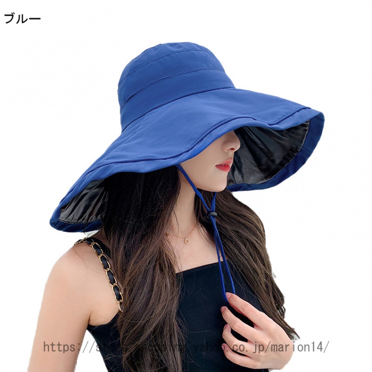 帽子 レディース 大きいサイズ つば広 接触冷感 55-58cm UVシャルマンハット 完全遮光 紫...