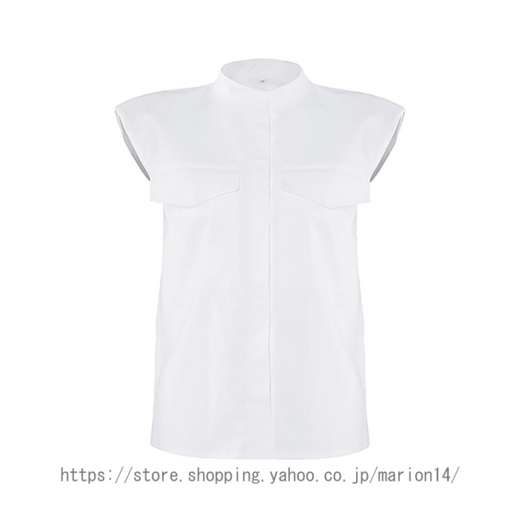 [AYBTO]ホワイトシャツ トップス レディース ブラウス 半袖 襟付 フォーマル シフォンブラウ...