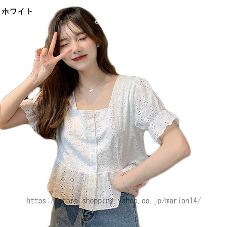 [AYBTO]七分袖 シフォンシャツ レディース フレア ブラウス ボウタイ トップス 柄 ゆったり 薄手 春秋 半袖 ワイシャツ リボン バルーン袖 お洒落 |  | 03