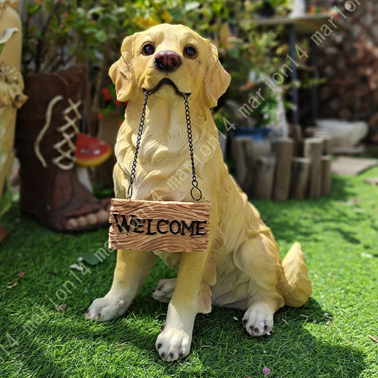 ゴールデンレトリバー置物オブジェ犬いぬ玄関エントランスガーデン庭