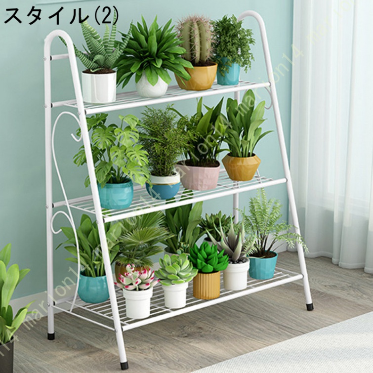 フラワースタンド 3段 多機能収納ラック アイアン製 シューズラック ガーデンラック 収納棚 屋外 室内 ベランダ 鉢植え 屋外 花台 おしゃれ 玄関 ベランダ |  | 02
