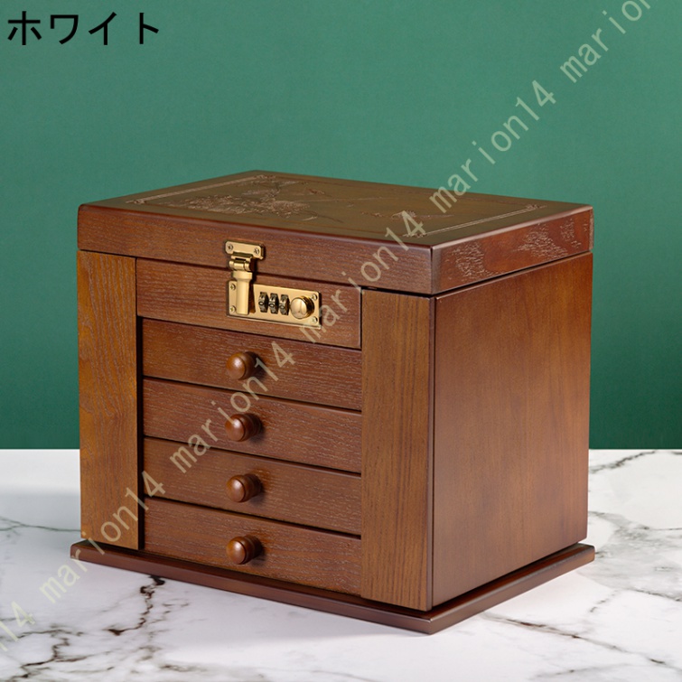 ジュエリケース 木製 貴重品収納 小物収納 ジュエリーボックス おしゃれ 格子 アンティーク 大容量 アクセサリー入れ ピアス ジュエリーケース プレゼント |  | 02