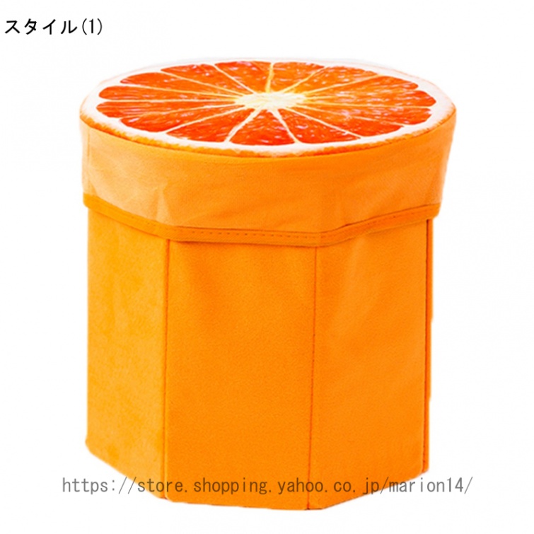 収納スツール 可愛い 果物形 スイカ オレンジ 折り畳み オットマン 簡単組立 フットスツール 収納ボックス ストレージチェア リネン 一人掛け 二人掛け｜marion14｜02