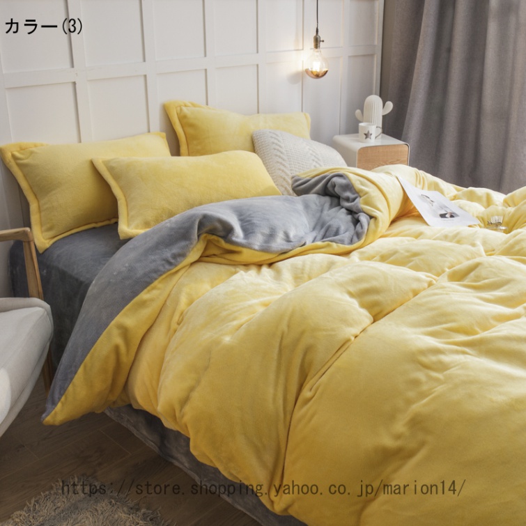 布団カバー 4点セット 寝具カバーセット 防寒 マイクロファイバー 柔らかい インテリア かわいい ファスナー式 保温 部屋 ふわふわ フランネル 【ヘンプ】