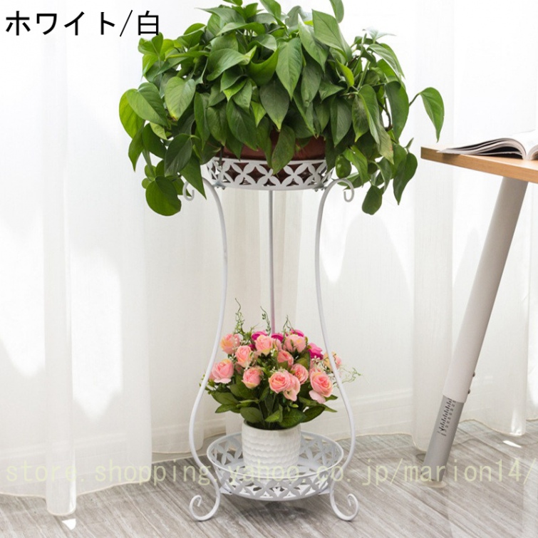 花台 フラワースタンド ゴールド プランタースタンド アイアン モダン おしゃれ 玄関 飾り棚 室内 観葉植物 棚 飾り台 フラワーラック ポットスタンド |  | 01