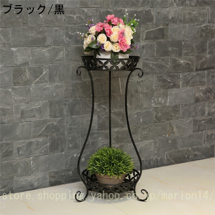 花台 フラワースタンド ゴールド プランタースタンド アイアン モダン おしゃれ 玄関 飾り棚 室内 観葉植物 棚 飾り台 フラワーラック ポットスタンド |  | 02