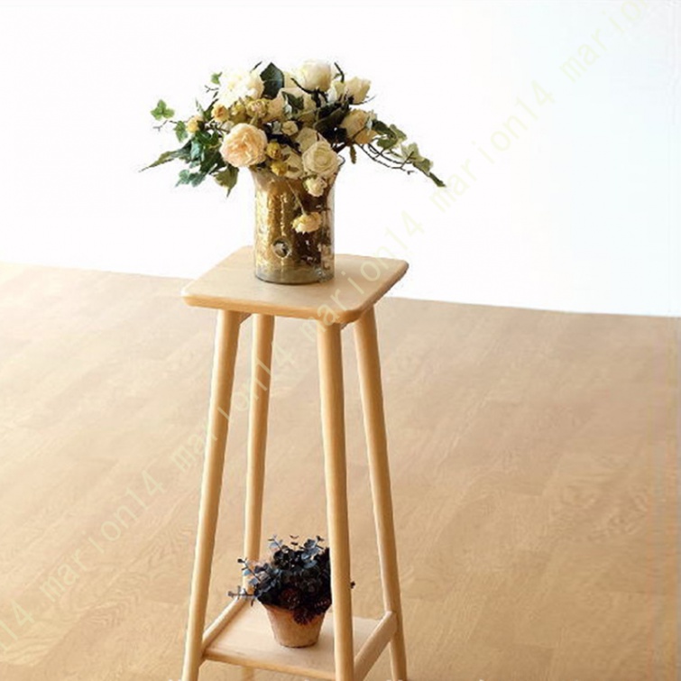 天然木 木製 花台 角・ハイ ビーチ フラワースタンド 花台 プランター