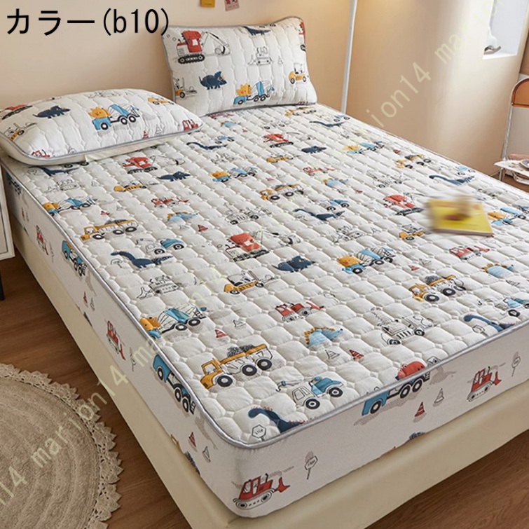 パッド一体型ボックスシーツ シングル 敷きパッド ベッドパッド 単品売り セミダブル ダブル ボックスシーツ 丸洗いOK オールシーズン 布団カバー ズレない |  | 10